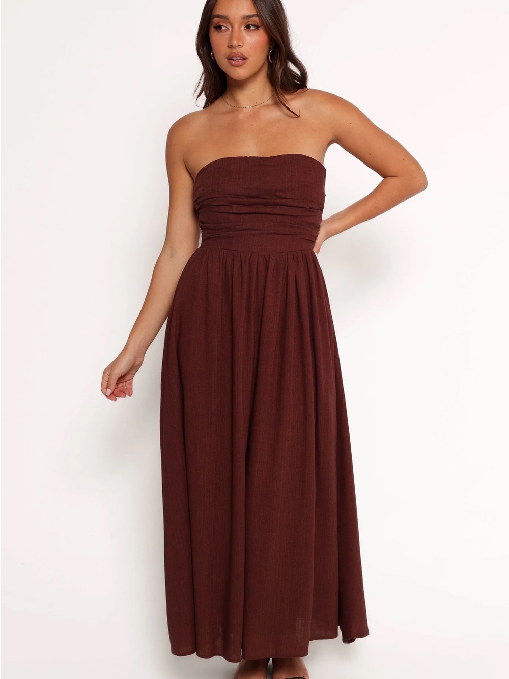 Petal & Pup Kayt Strapless Dress - Chocolate Brown